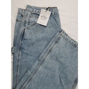 Princess Polly Women 12 Light Wash High Waisted Straight Leg Denim Jeans NWT